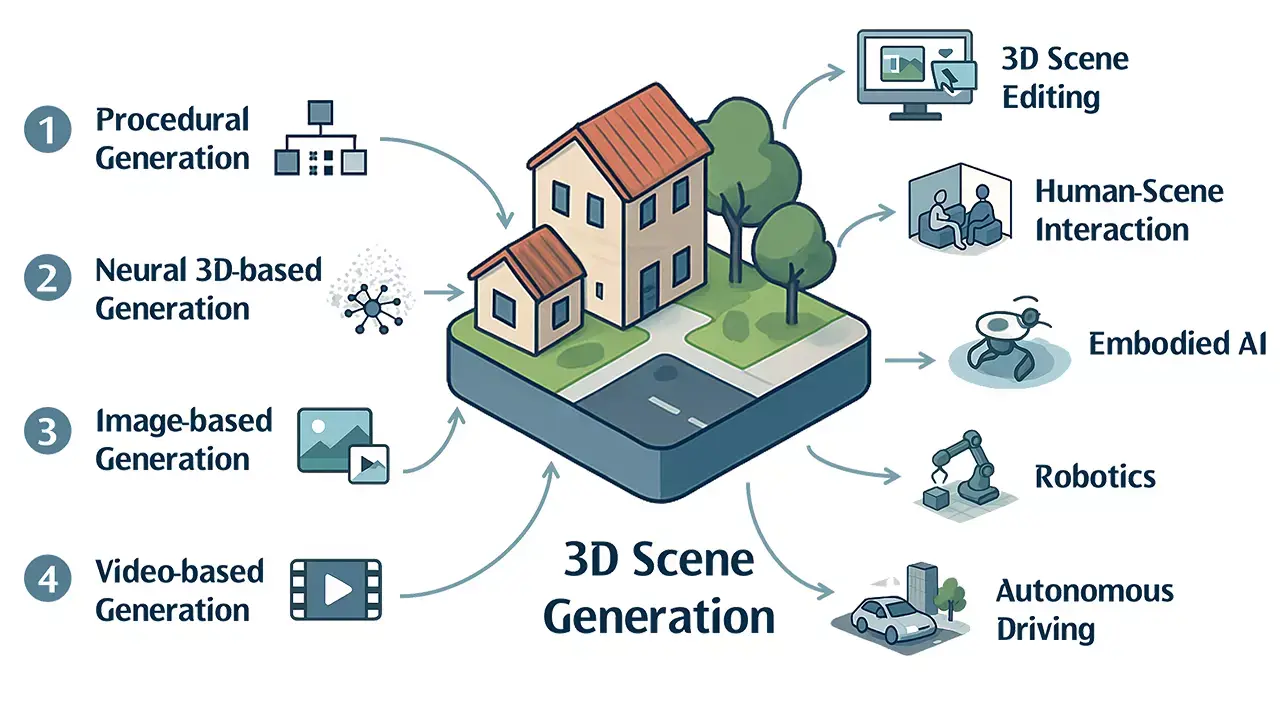 3D Scene Generation survey teaser